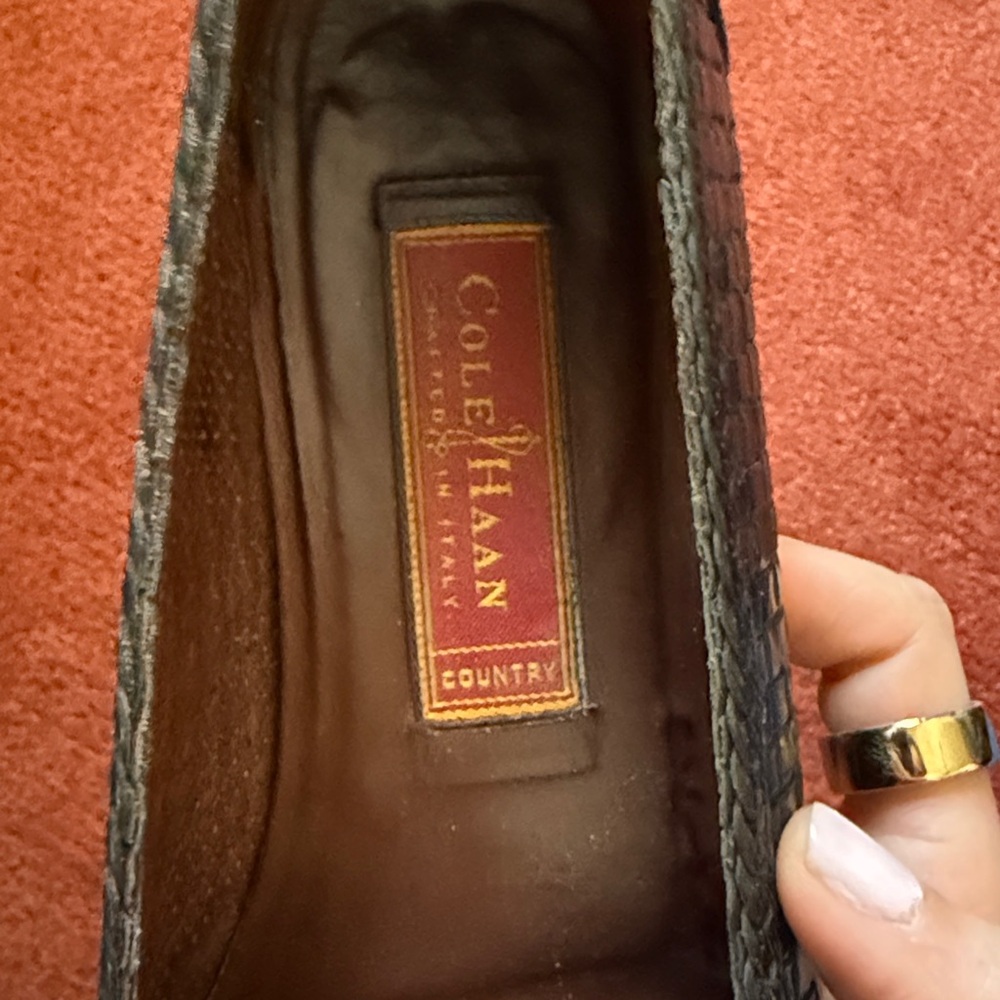 Vintage Cole Haan leather woven loafers with tassel size 7.5 - Picture 3 of 4